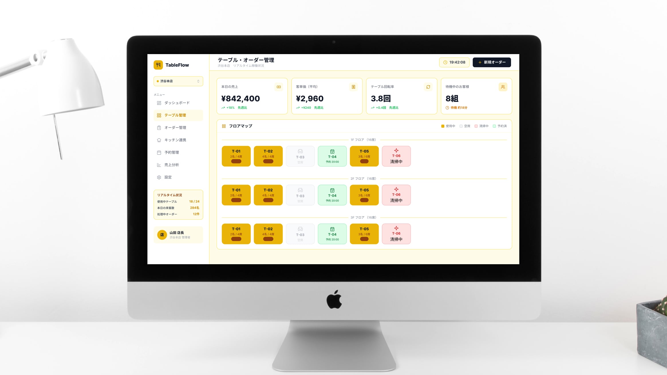 TableFlow – 飲食店チェーン向け統合管理システム